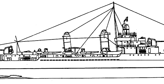 Эсминец USS DD-622 Maddox [Destroyer] - чертежи, габариты, рисунки